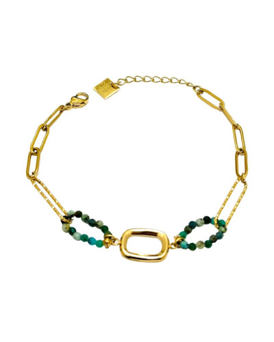 Bracelet acier doré et perles Adèle
