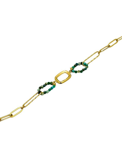 Bracelet acier doré et perles Adèle