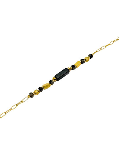 Bracelet acier doré et perles Déva