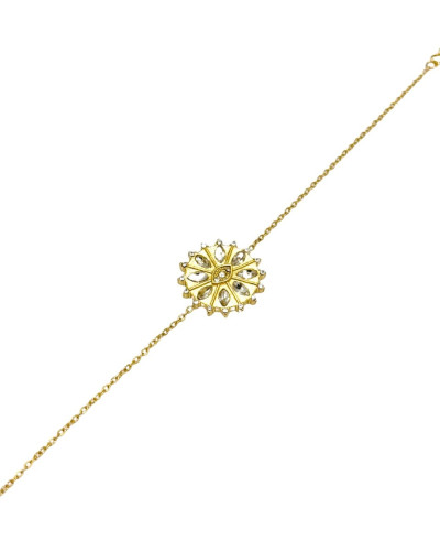 Bracelet acier doré et strass Odélia