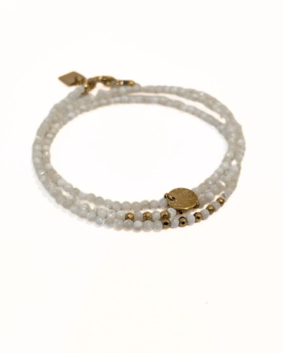 Bracelet femme acier doré et pierres blanches Maddalena