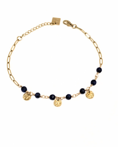 Bracelet femme acier doré et pierres Tale