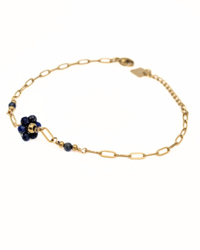 Bracelet femme acier doré et pierres Agnar