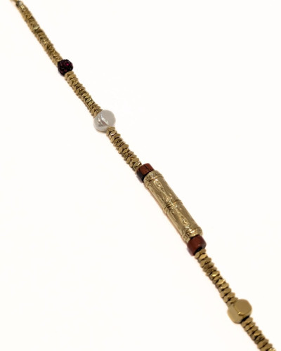 Bracelet femme acier doré et pierres terracotta Naëlle