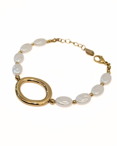 Bracelet femme acier doré et nacré Dortea