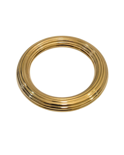 Bracelets femme jonc bombé rayé doré