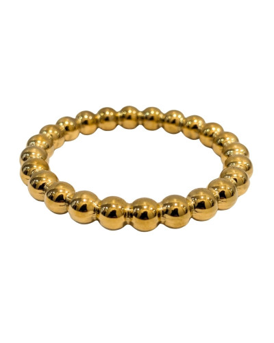 Bracelets femme jonc doré billes rigides