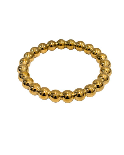 Bracelets femme jonc doré billes rigides
