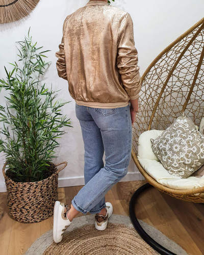 Bombers femme doré