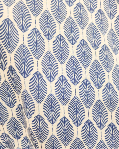 Bombers femme écru feuilles bleues Corentine