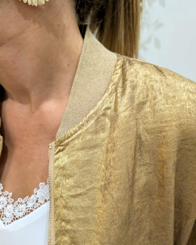 Bombers femme doré foncé irisé