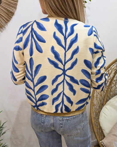 Bombers femme beige et bleu Iléana