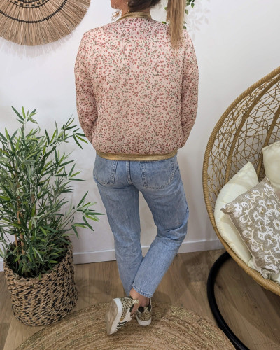 Bombers femme rose fleuri Mirella
