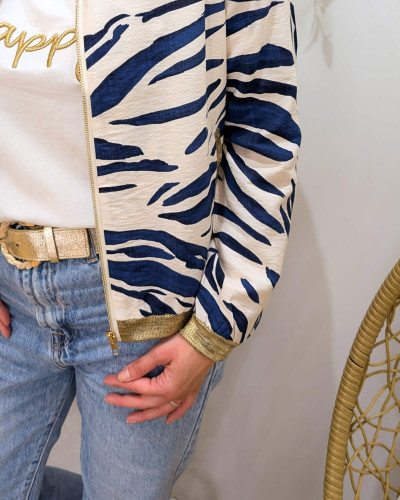 Bombers femme écru et marine Aenor