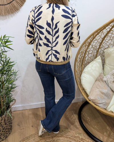 Bombers femme écru et marine Ismérie