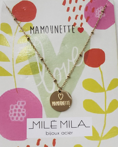 Collier acier doré MAMOUNETTE