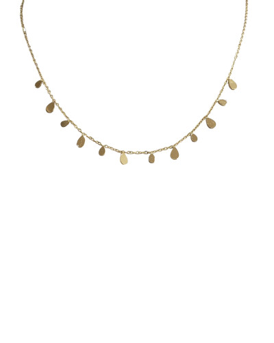 Collier femme doré petites gouttes