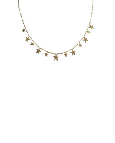 Collier femme doré petites étoiles