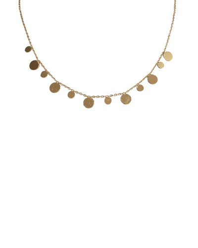 Collier femme doré petites pastilles