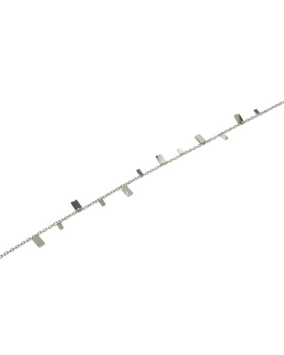 Collier femme argenté petits rectangles
