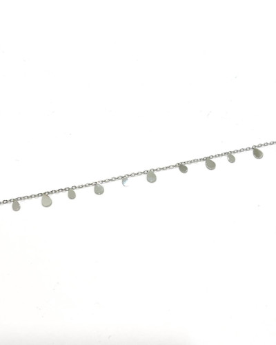 Collier femme argenté petites gouttes