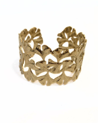 Bracelet manchette doré acier inoxydable Gardenia