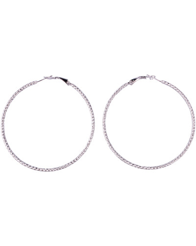 Boucles d'oreilles Anneaux acier argent Brillia