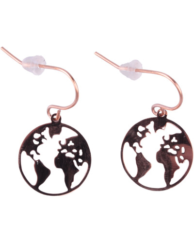 Boucles d'oreilles MILE MILA Globe terrestre acier