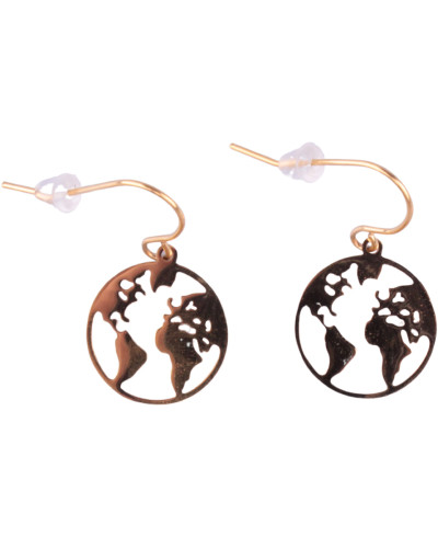 Boucles d'oreilles MILE MILA Globe terrestre acier