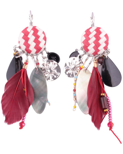 Boucles d'oreilles LOL Quadriloplo rouge et blanc