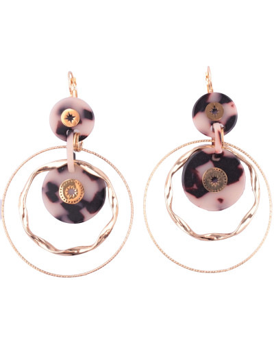 Boucles d'oreilles LOL dorées et noires Filamelis