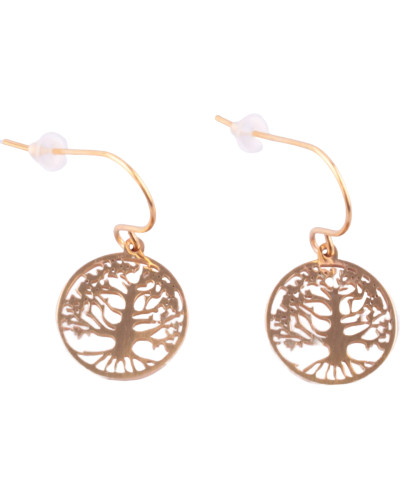 Boucles d'oreilles arbre de vie acier MILE MILA