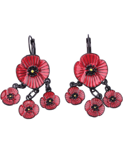 Boucles d'oreilles bouquet de coquelicots rouges LOL