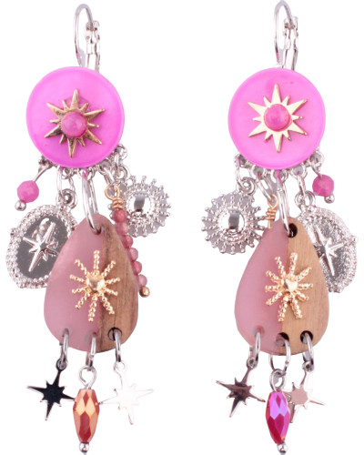 Boucles d'oreilles LOL fuchsia Totitoili