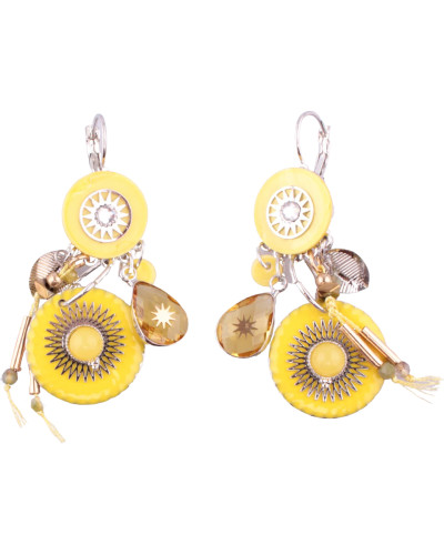 Boucles d'oreilles LOL jaunes perles de soleil