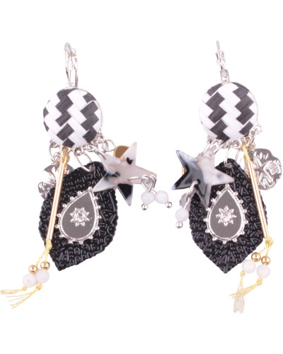 Boucles d'oreilles LOL noires Juliette