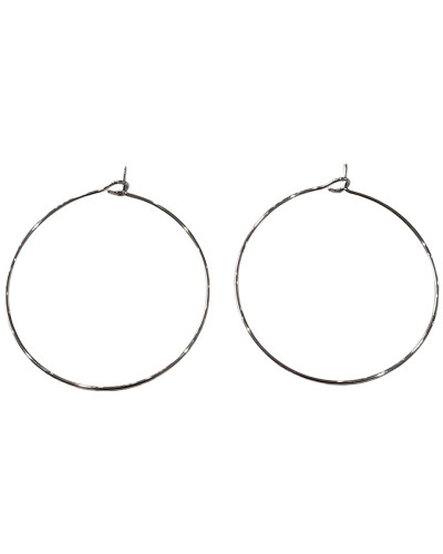 Boucles d'oreilles créoles acier argent Luna