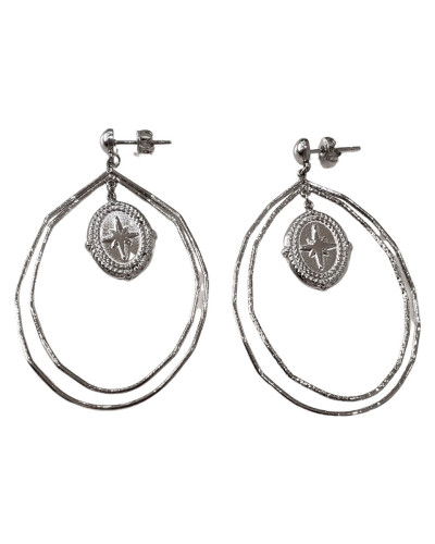 Boucles d'oreilles acier argent Anaïs