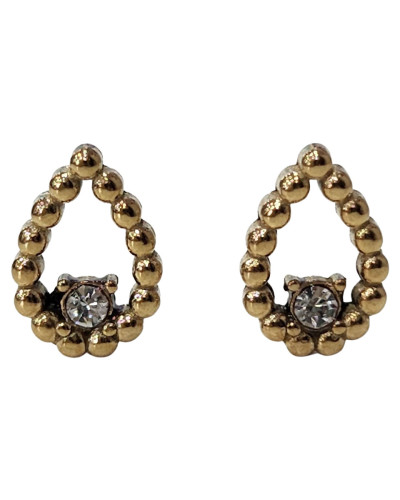 Boucles d'oreilles puces petites gouttes strassées