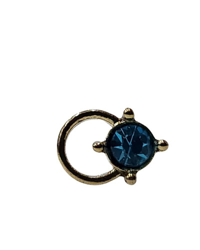 Boucle d'oreille femme cercle strass bleu