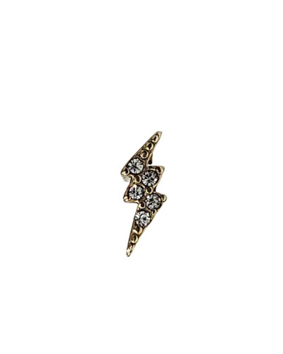 Boucle d'oreille puce éclair strassé -Or