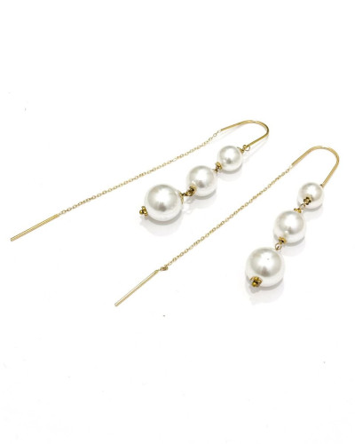 Boucles d'oreilles femme acier perles nacrées Pauline