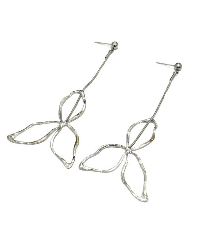 Boucles d'oreilles femme feuilles acier Anne