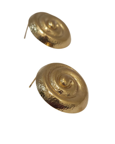 Boucles d'oreilles femme tourbillons dorés