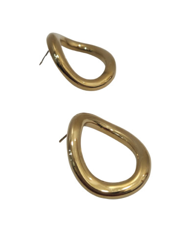 Boucles d'oreilles femme petits anneaux ovales dorés