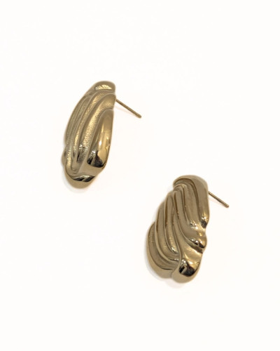 Boucles d'oreilles femme acier doré Odette