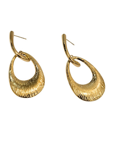 Boucles d'oreilles femme acier doré Hélianthe