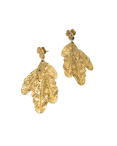 Boucles d'oreilles femme acier doré Erell