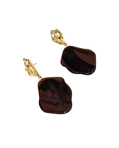 Boucles d'oreilles femme acier doré Néréide