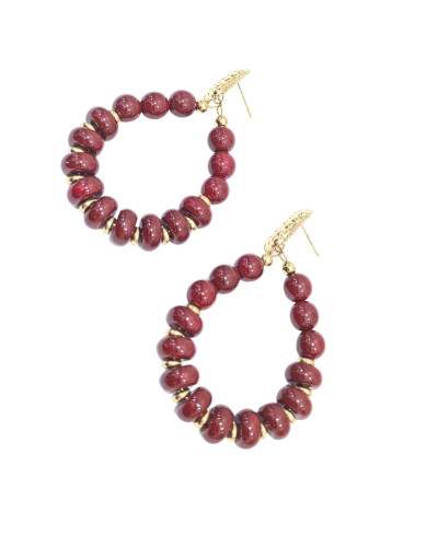 Boucles d'oreilles femme acier doré Junia